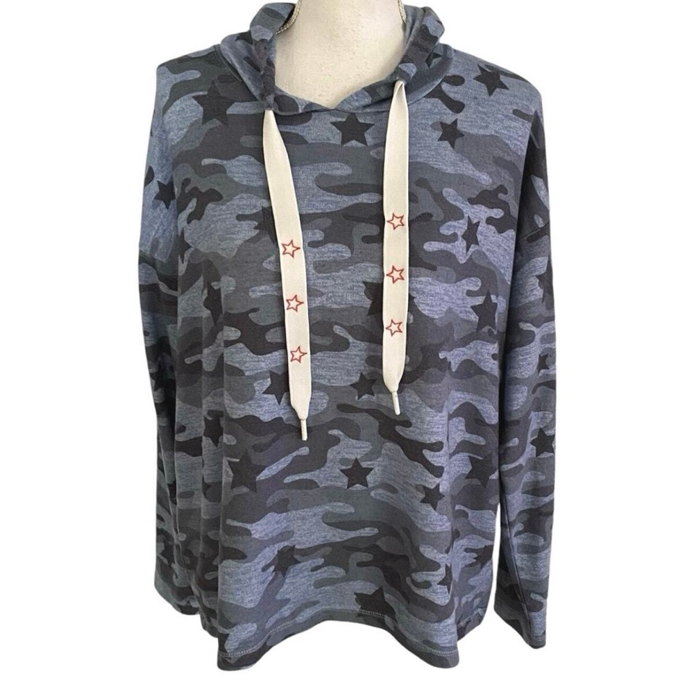 PJ Salvage Set Blue Camo Stars Stripes Lounge Pants and hoodie top SET both XL